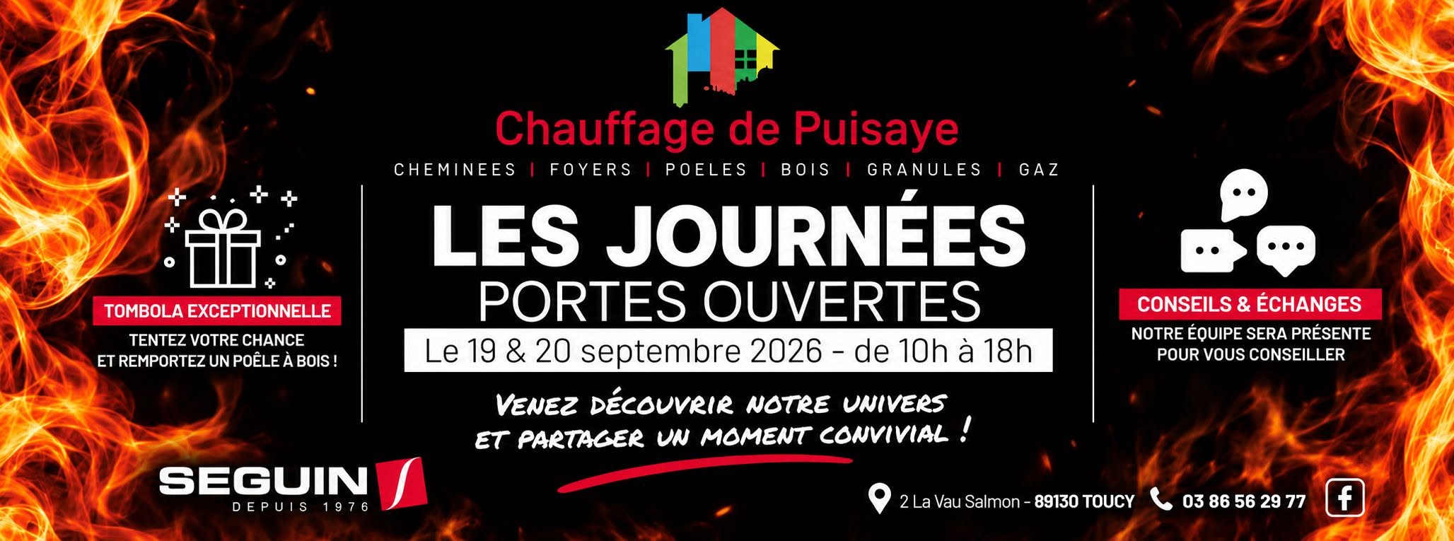 Portes Ouvertes Chauffage de Puisaye le samedi 19 et 20 septembre 2026 de 10h à 18h